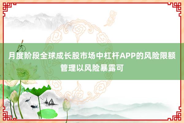 月度阶段全球成长股市场中杠杆APP的风险限额管理以风险暴露可