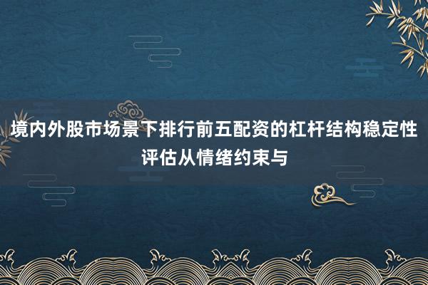 境内外股市场景下排行前五配资的杠杆结构稳定性评估从情绪约束与