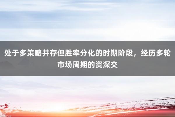 处于多策略并存但胜率分化的时期阶段，经历多轮市场周期的资深交
