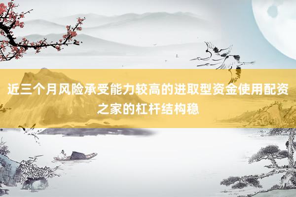 近三个月风险承受能力较高的进取型资金使用配资之家的杠杆结构稳