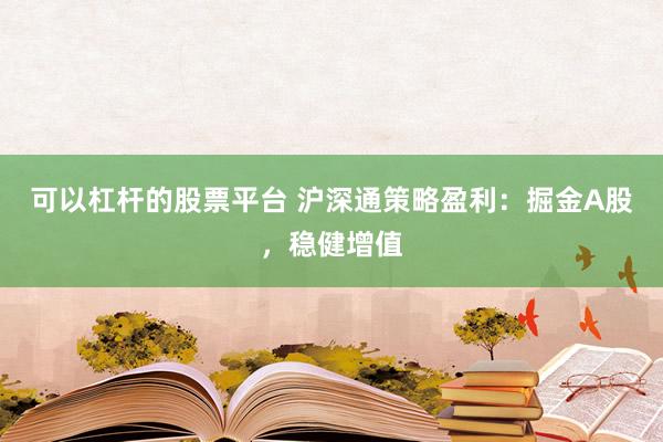 可以杠杆的股票平台 沪深通策略盈利:掘金A股,稳健增值