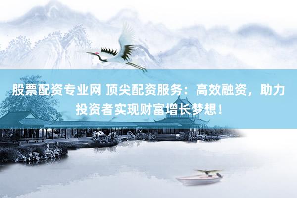 股票配资专业网 顶尖配资服务：高效融资，助力投资者实现财富增长梦想！